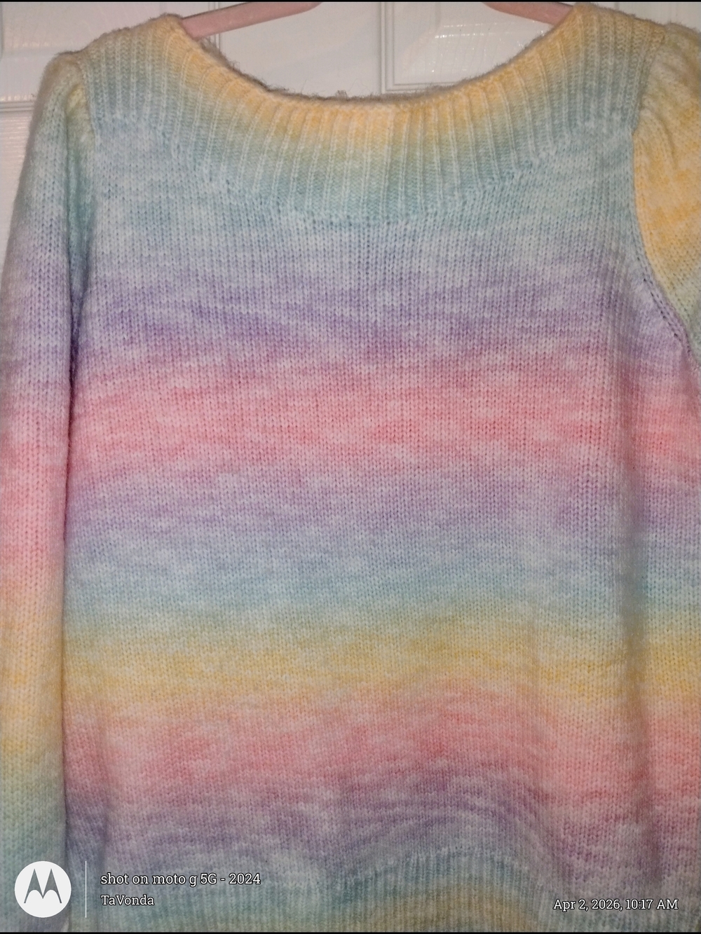 💕Pastel Rainbow Ombre Crewneck Sweater - Multi PTP 22-23"💕
